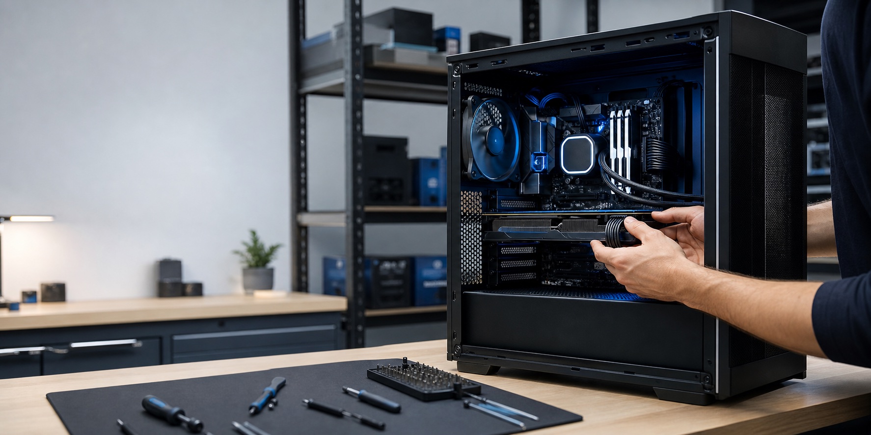 Assemblage professionnel d’un ordinateur sur mesure